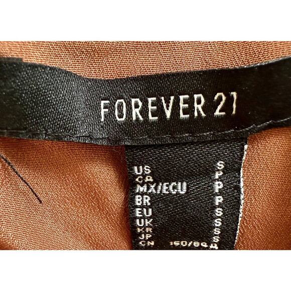 Forever 21 Cropped Square Neck Sleeveless Top Tan Grey Checkered Small - Picture 4 of 5